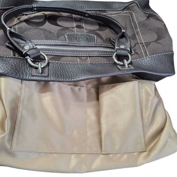 Coach Brown Penelope Satchel - COA - Dust Bag - Pebbled Leather Signature Canvas - Picture 5 of 10